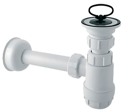 Сифон низький для умивальника/біде з зливом і пробкою McALPINE HC1L (1 1/4x32)