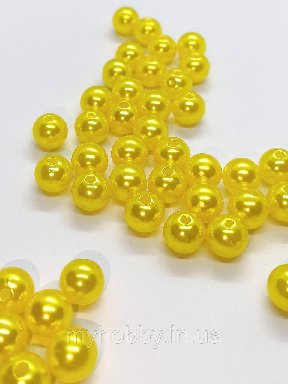 Намистини акрилові 10мм (+-50шт) Жовтий, фото 1