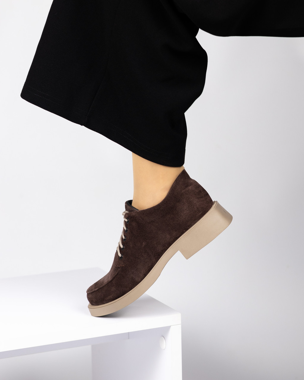 Замшеві жіночі туфлі шоколадного кольору 36-42, фото 1