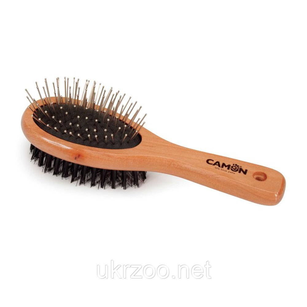 Подвійна дерев'яна пуходерка,мала, 17 см 6 шт/уп (ціна за 1 шт.), фото 1