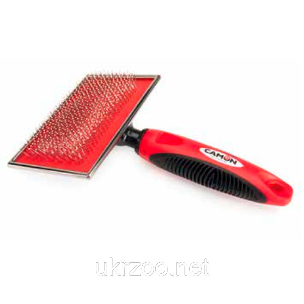 Пуходерка зі штифтами з нержавіючої сталі з пластиковим покриттям, 12x8 см, XL 1 шт/уп  (ціна за 1 шт.), фото 1