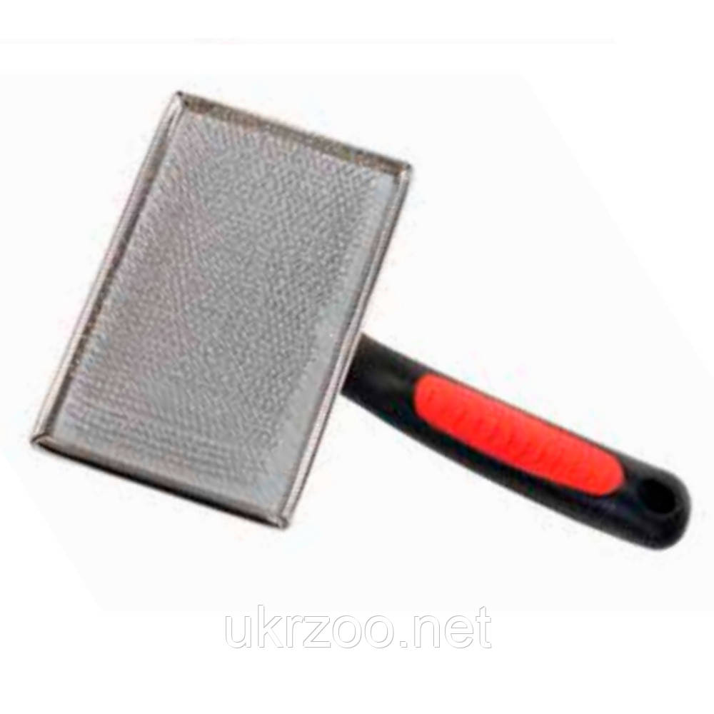 Пуходерка зі штифтами із сталі з пластиковим покриттям, 11x7 см, XL 12 шт/уп  (ціна за 1 шт.), фото 1