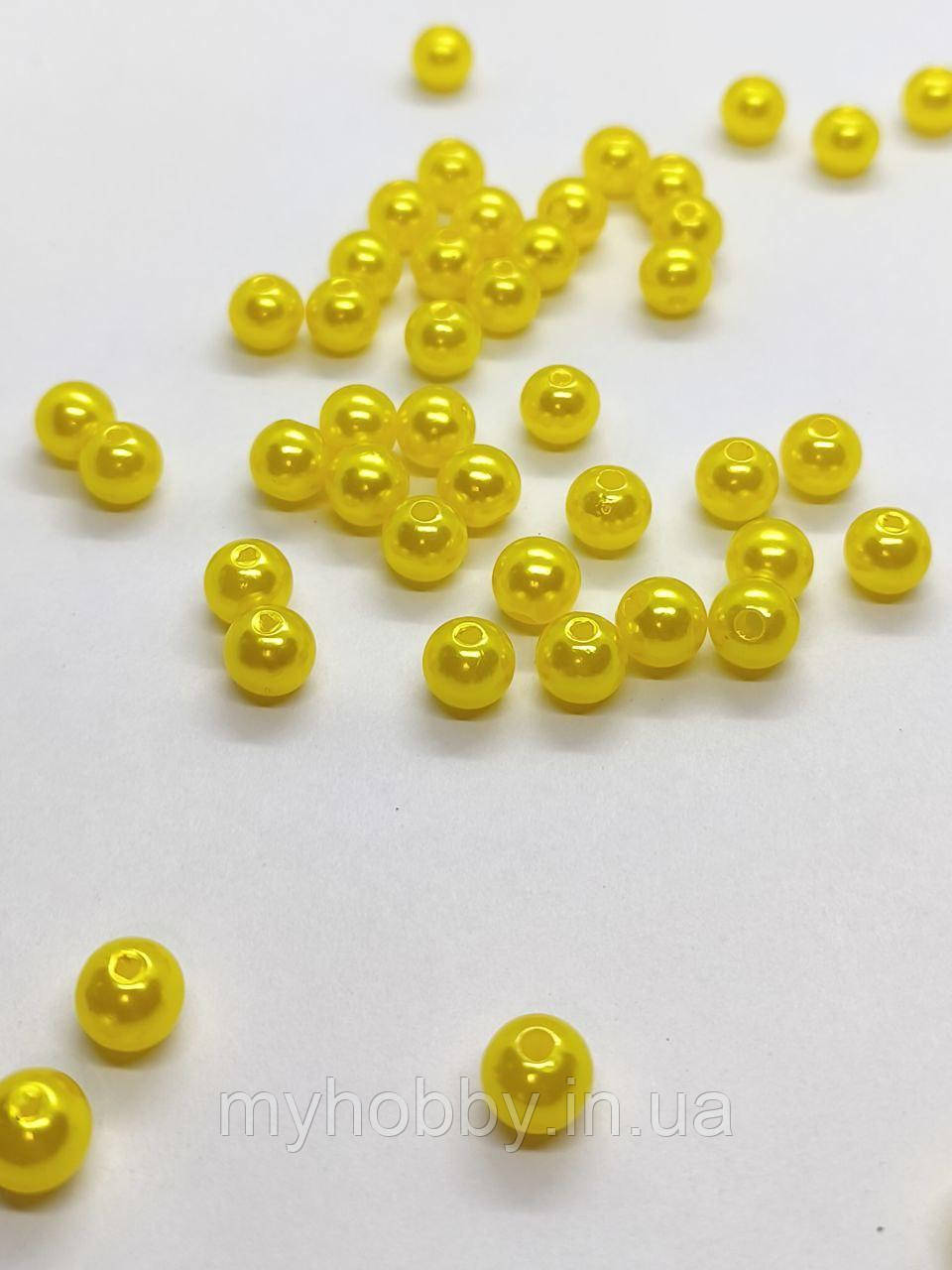 Намистини акрилові 8мм (+-50шт) Жовтий, фото 1
