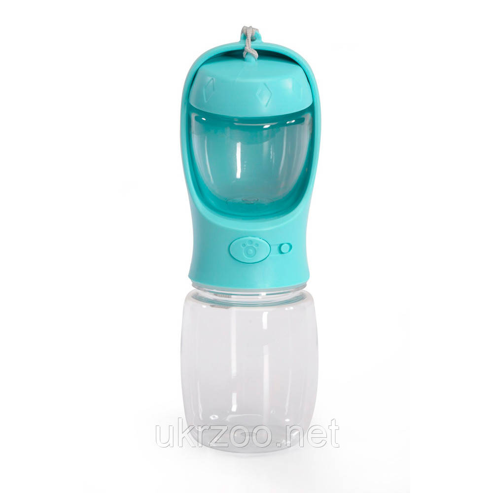 Портативна пляшка для води з тримачем для ласощів для собак, 0,33л, 4шт/уп.(ціна за шт.), фото 1