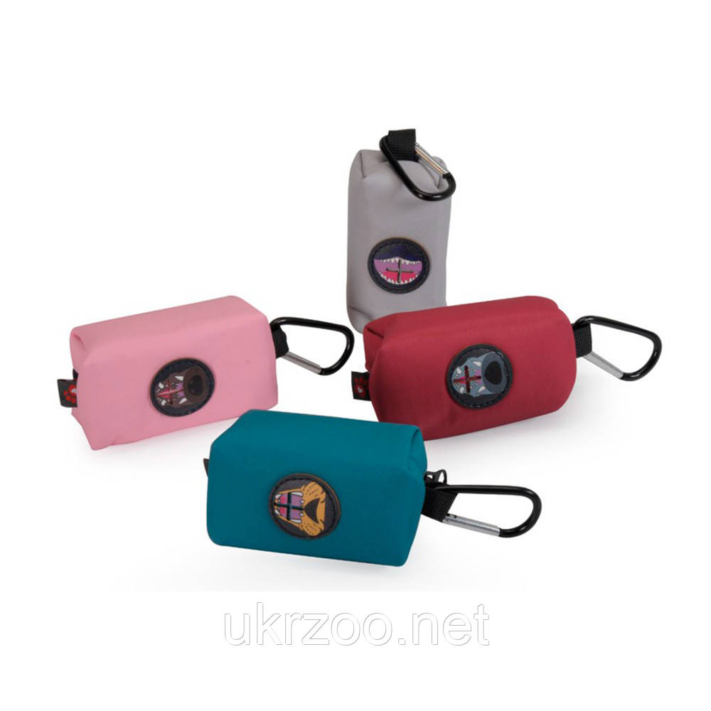 Брелок-диспенсер для пакетів для собачих фекалій, однотонний різнокольоровий, для 20пак, 12шт/уп, (ціна за, фото 1