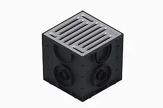 Дощоприймач пластиковий Easy 250х250 з решіткою сталевою оцинкованою щілинною