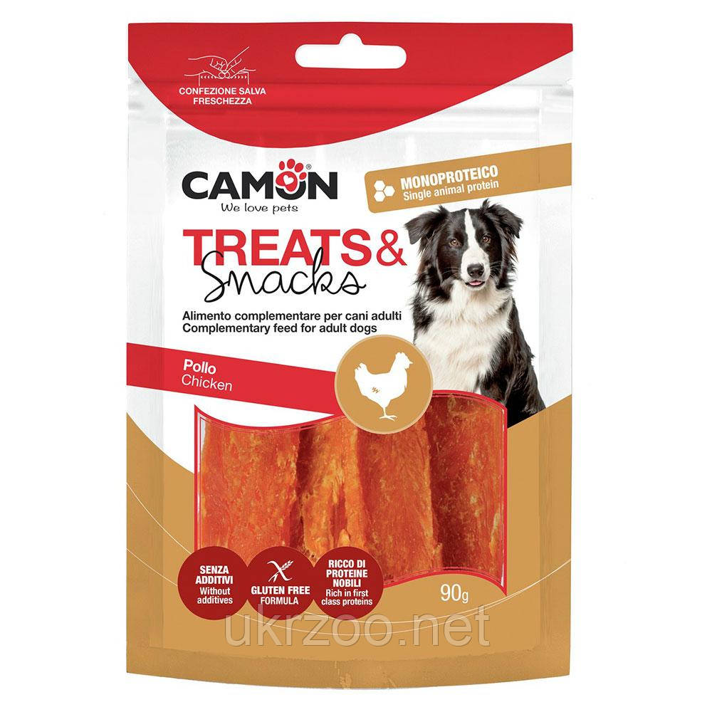 Ласощі м'ясні в'ялене куряче м'ясо в хрусткій паніровці, 90 гр, 12см, (флоупак) 12 упак./короб. (ціна за, фото 1