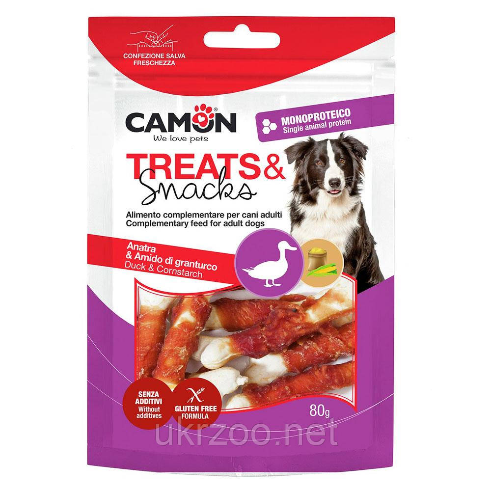 Ласощі м'ясні кісточки з кукурудзяного крохмалю з качкою, 80 гр, 8 см, (флоупак) 14 упак./короб. (ціна за, фото 1