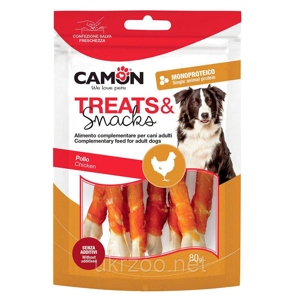 Ласощі м'ясні кісточки з кукурудзяного крохмалю з куркою, 80 гр, 8 см, (флоупак) 14 упак./короб. (ціна за, фото 1