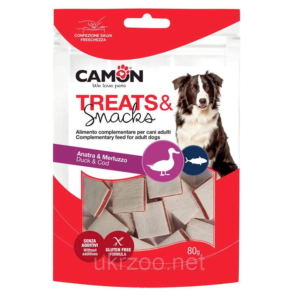 Ласощі м'ясні сендвіч з качкою та тріскою, 80 гр, 3*0,5 см, (флоупак) 12 упак./короб. (ціна за упак), фото 1