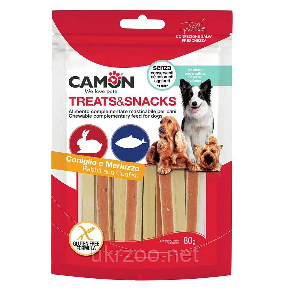 Ласощі м'ясні сендвіч палички з кроликом та тріскою, 80 гр, 11*0,5 см, (флоупак) 14 упак./короб. (ціна за, фото 1