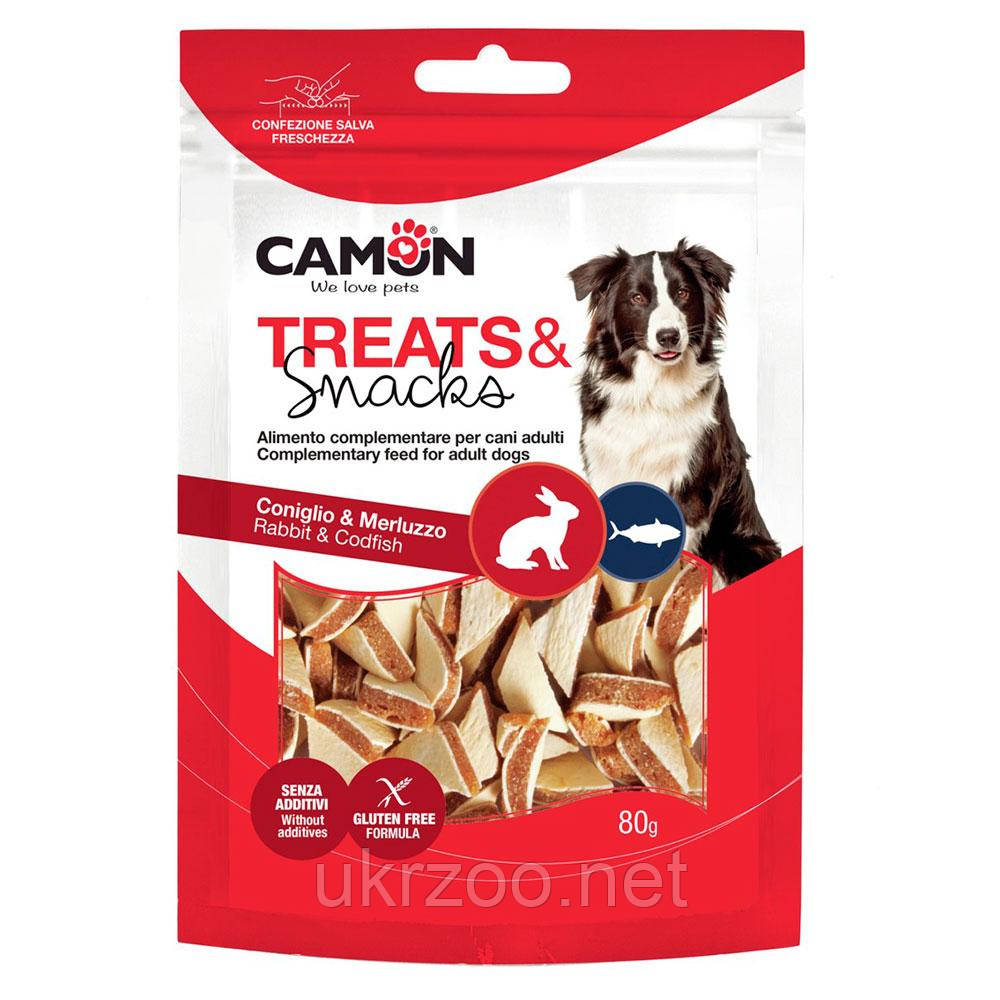 Ласощі м'ясні сендвіч трикутники з кроликом та тріскою, 80 гр, 1,5x0,5 см, (флоупак) 12 упак./короб. (ціна за, фото 1