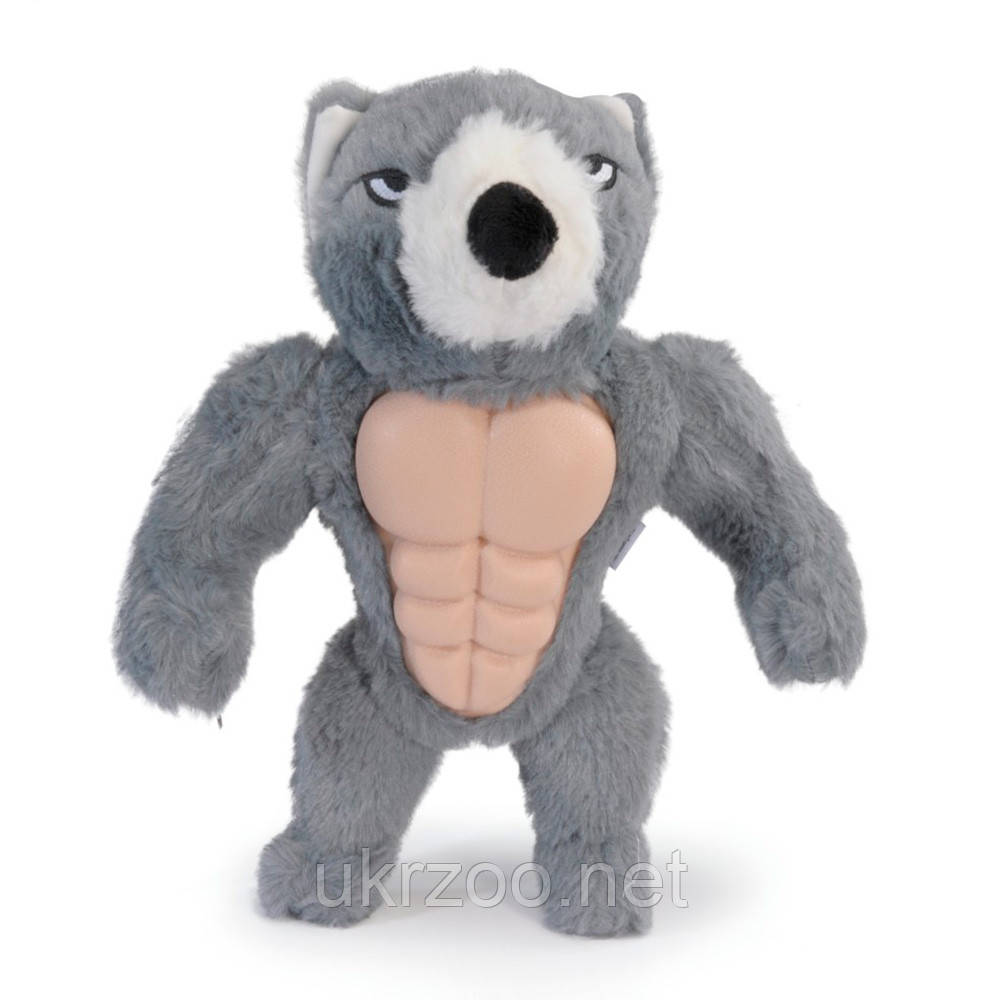 Іграшка для собак ведмідь плюшевий з поліестеру та TPR з пищалкою, 30 см, 12 шт/уп, (ціна за 1 шт), фото 1