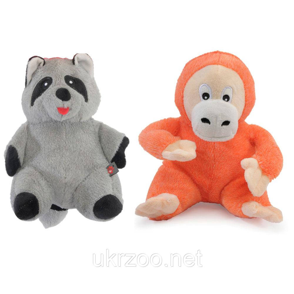 Іграшка для собак горила та єнот  плюшеві з пищалкою, 23 см, 4 шт/уп, (ціна за 1 шт), фото 1