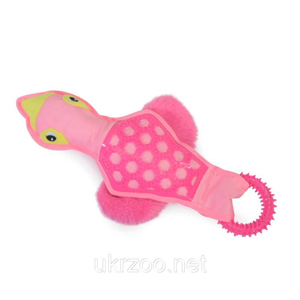 Іграшка для собак качка поліестерова з кільцем з TPR, 38 см, 1 шт/уп, (ціна за 1 шт), фото 1