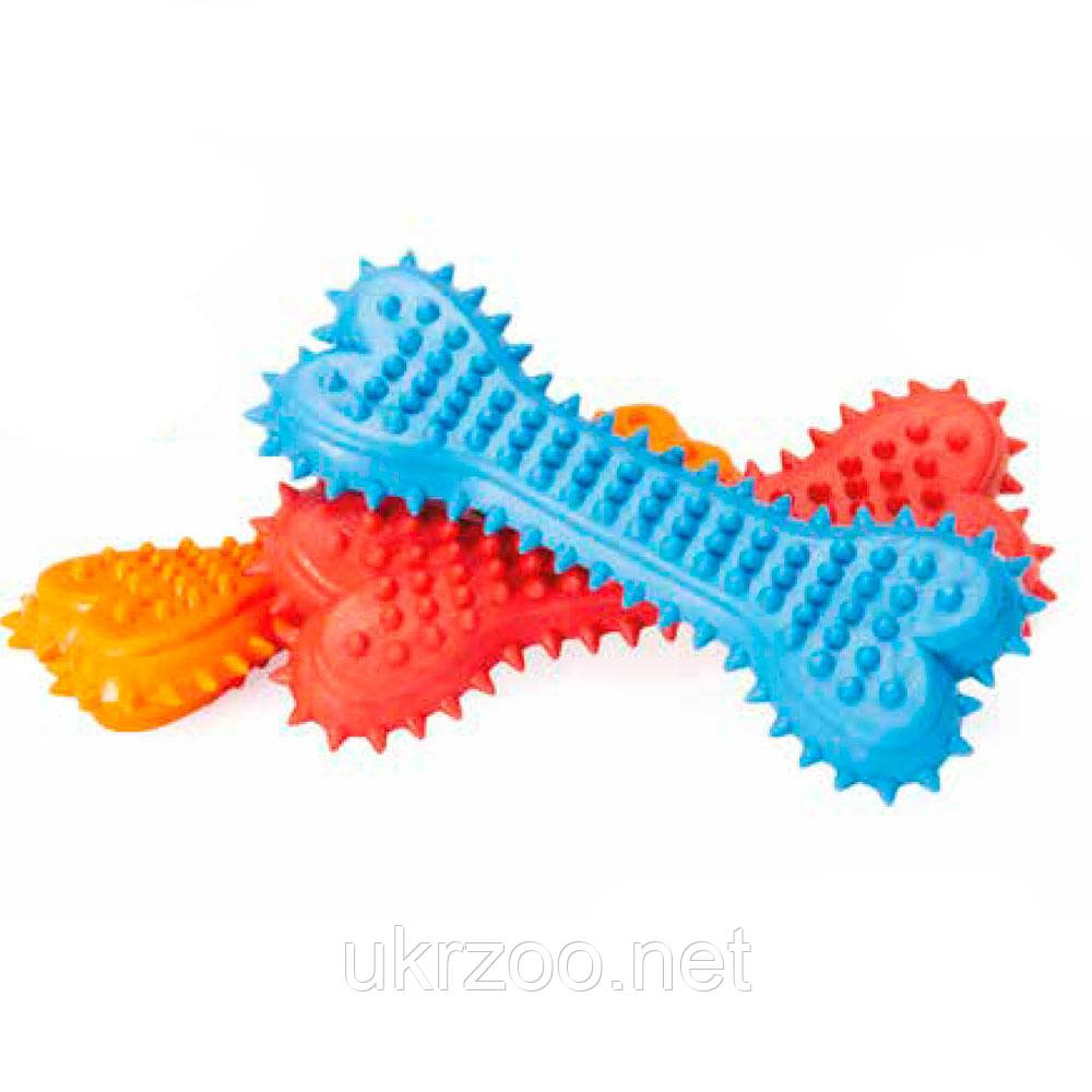 Іграшка для собак кісточка з TPR з шипами, 14 см 6 шт.упак (ціна за 1шт), фото 1