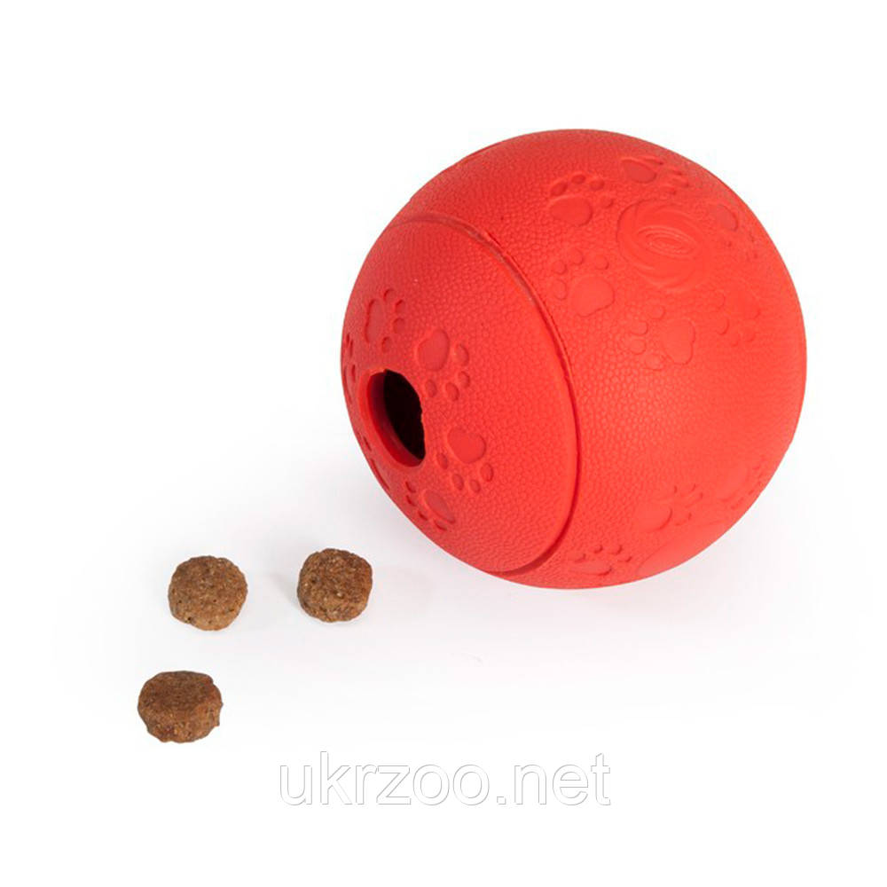 Іграшка для собак м'яч гумовий для ласощів, 8 см, 4 шт.упак (ціна за 1шт), фото 1