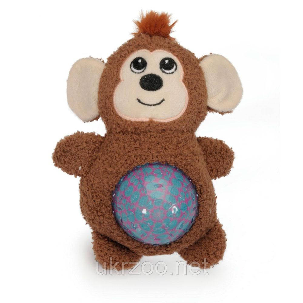 Іграшка для собак маленька мавпочка м'яка з поліестеру з пищалкою та вставкою з TPR, 20 см 4 шт.упак (ціна за, фото 1