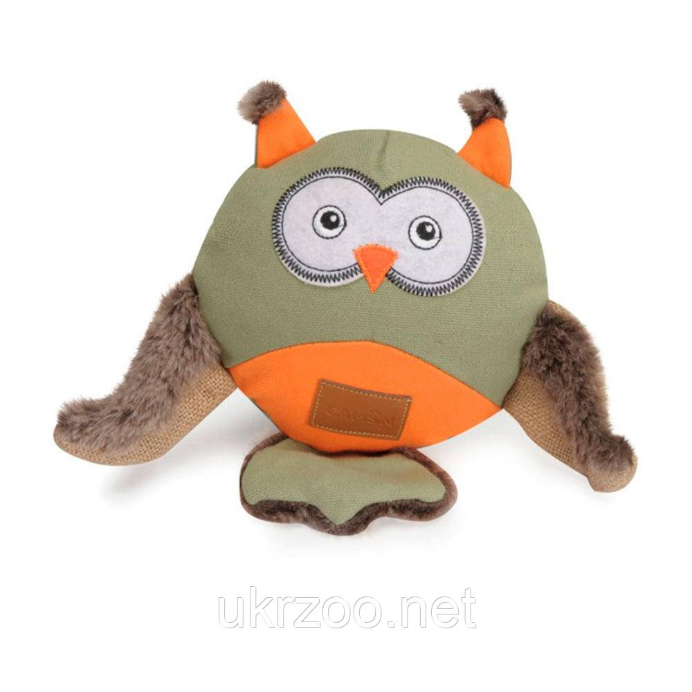 Іграшка для собак сова полотняна з пищалкою, 30 см, 3 шт.упак (ціна за 1шт), фото 1