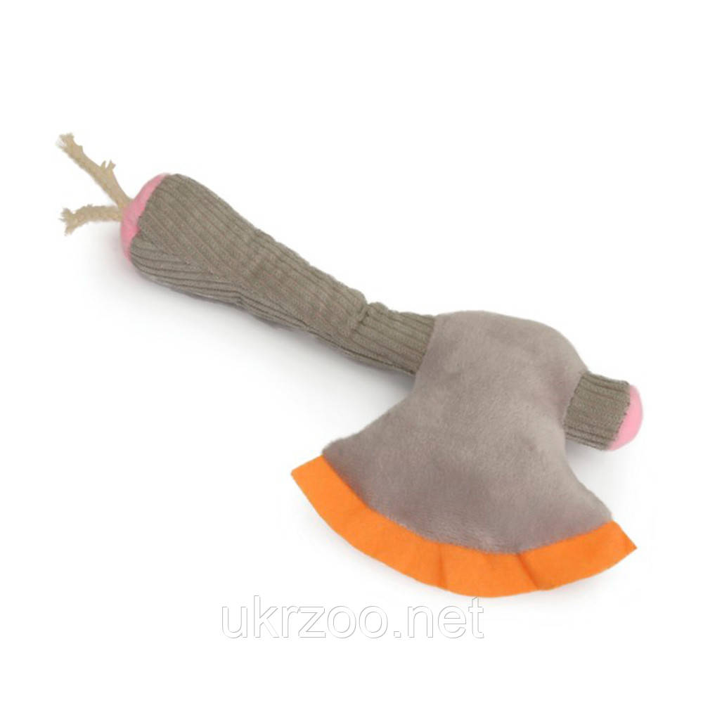 Іграшка для собак сокирка плюшева з пищалкою, 16 см, 4 шт/уп, (ціна за 1 шт), фото 1