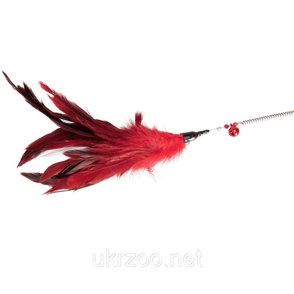 Іграшка для котів дразнилка вудочка на пружинці з дзвіночком, 48 см, 12 шт/уп (ціна за 1шт), фото 1