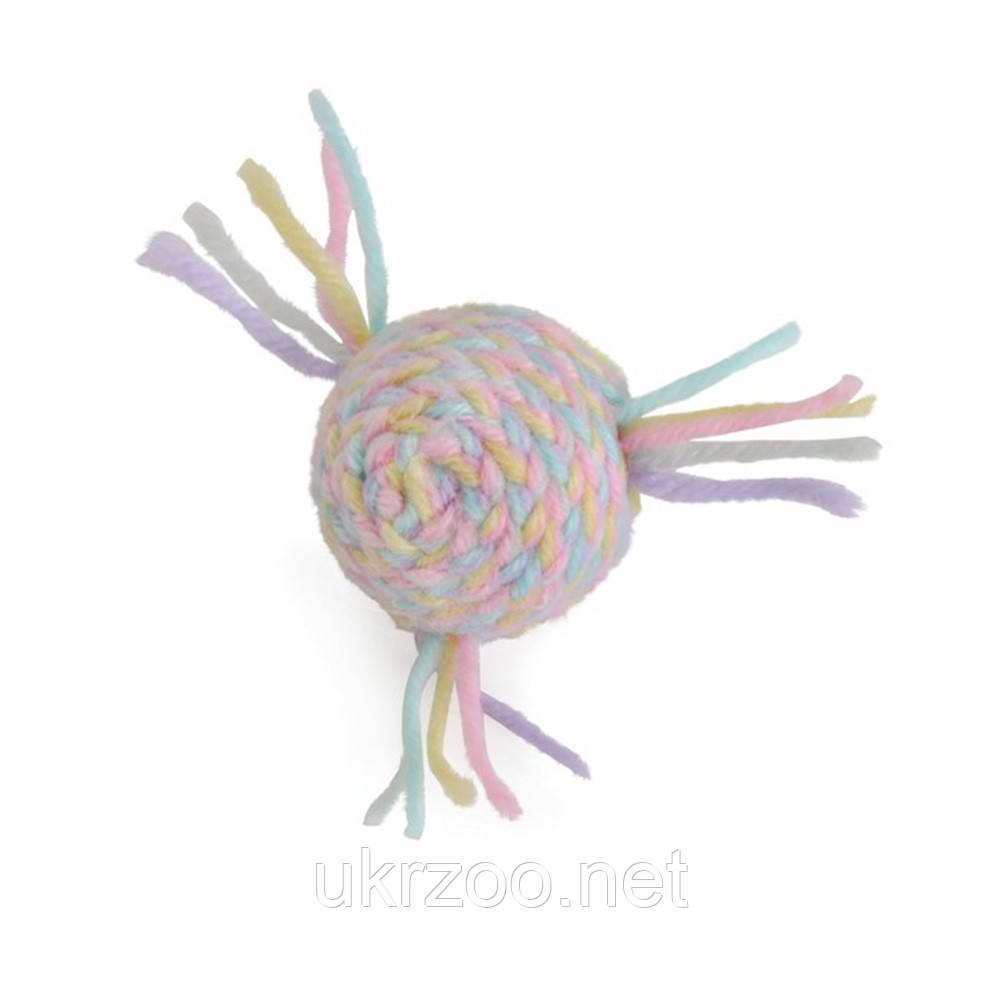 Іграшка для котів кулька з тканини з колокольчиком, Ø 4 см, 6 шт/уп,(ціна за 1 шт.), фото 1