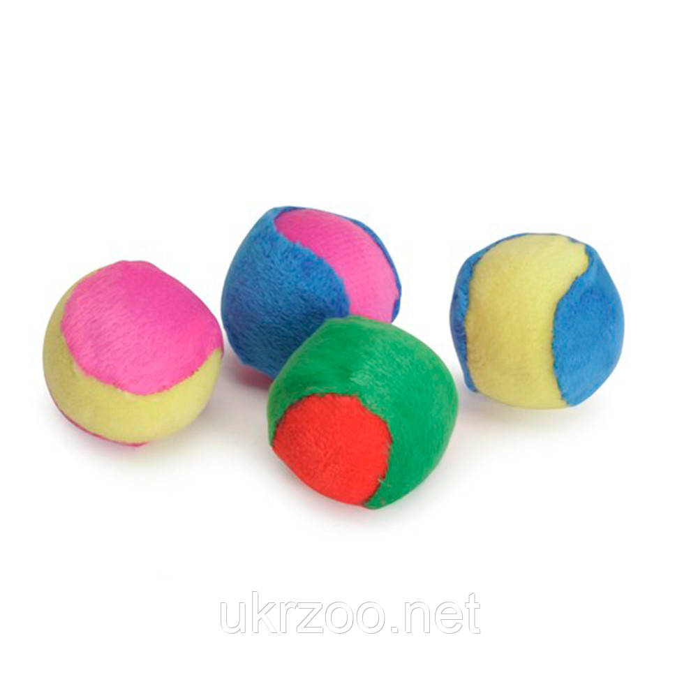 Іграшка для котів фентезі кульки з поліестеру та котячої м'яти, Ø 4 см, 4 шт/уп, 10 уп/кор (ціна за уп), фото 1