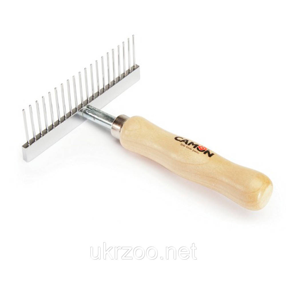 Гребінець-граблі з  20 зубцями з дерев'яною ручкою, 10 см, 1 шт/уп  (ціна за 1 шт.), фото 1
