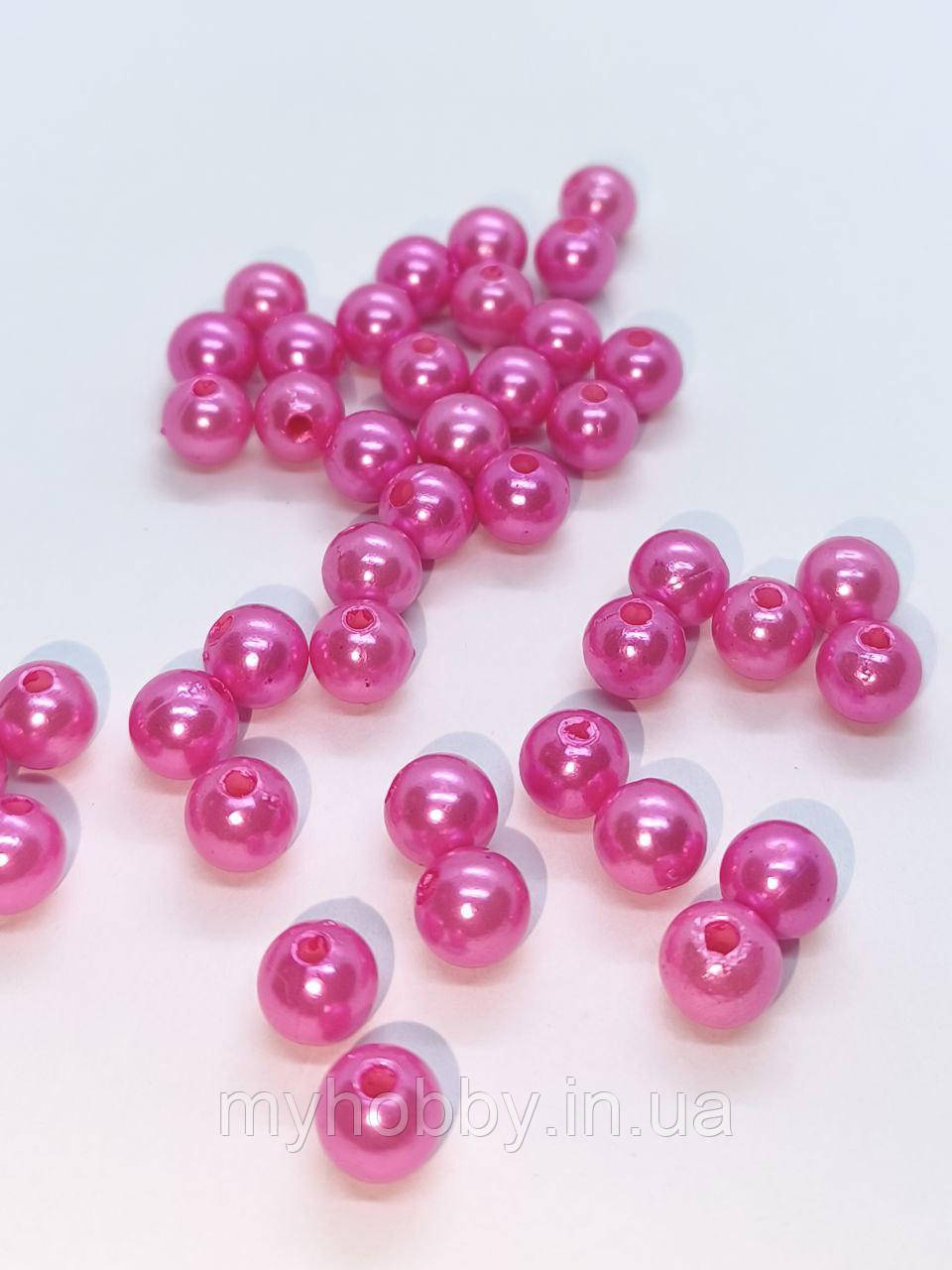 Перли акрилові рожеві 8мм (+-50шт), фото 1