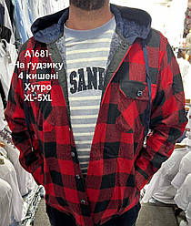 Куртка-сорочка Hetai на синьому хутрі з капюшоном