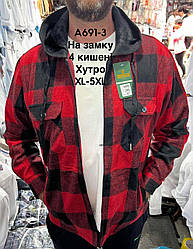 Куртка-сорочка Hetai на синьому хутрі з капюшоном( на блискавці)