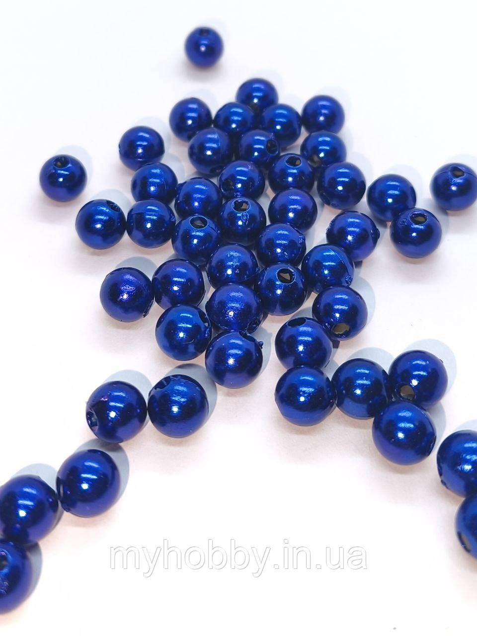 Перли акрилові сині 8мм (+-50шт), фото 1
