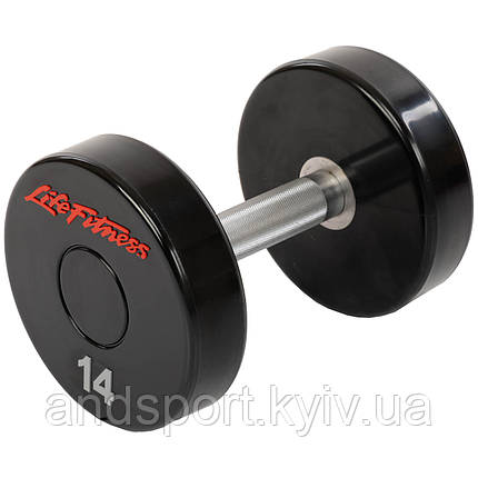 Гантель цілісна професійна LIFE FITNESS SC-80081-14 1шт 14кг Код SC-80081-14, фото 1