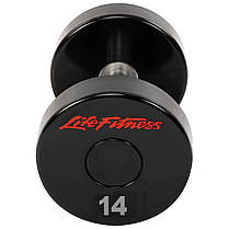 Гантель цілісна професійна LIFE FITNESS SC-80081-14 1шт 14кг Код SC-80081-14, фото 2