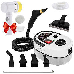 Пароочисник 2500Вт, 8 насадок + Подарунок Електрощітка для прибирання 3в1 Magic Brush / Паровий очисник