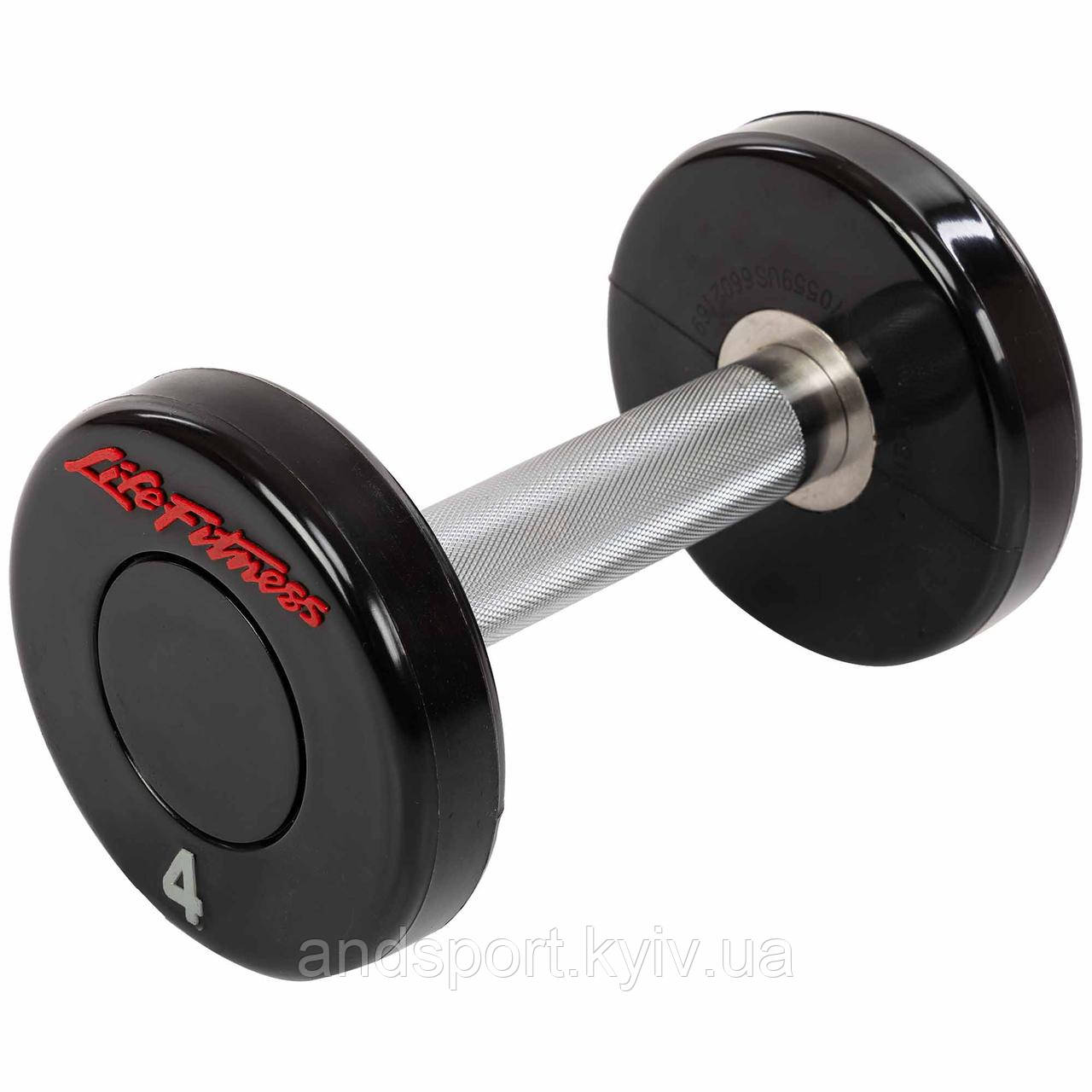 Гантель цілісна професійна LIFE FITNESS SC-80081-4 1шт 4кг Код SC-80081-4