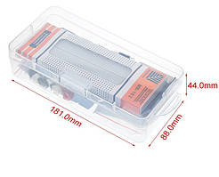 Стартовий навчальний набір Arduino Uno R3 з датчиками звуку, води, вологості, відстані, світлодіодами