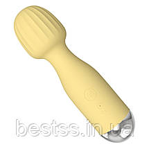 Універсальний міні-вібромасажер з 10 режимами вібрації Mini Av Wands Yellow – стильний, потужний та компактний, фото 2