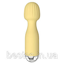 Універсальний міні-вібромасажер з 10 режимами вібрації Mini Av Wands Yellow – стильний, потужний та компактний, фото 4
