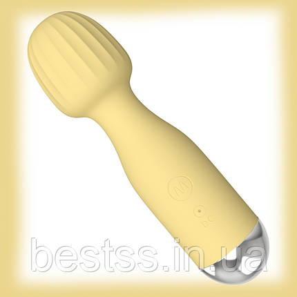 Універсальний міні-вібромасажер з 10 режимами вібрації Mini Av Wands Yellow – стильний, потужний та компактний, фото 1