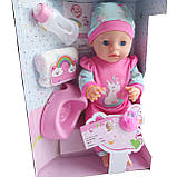 Пупс функціональний 40 см - п'є з пляшечки, ходить на горщик, заплющує очі, з аксесуарами, фото 3