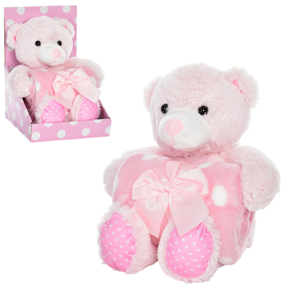 М'яка іграшка ведмідь, розмір середній, плед MP 2220, фото 1