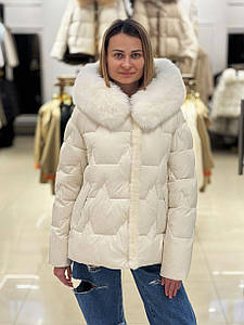 Жіночий пуховик Chanevia 25602 CREAM WHITE