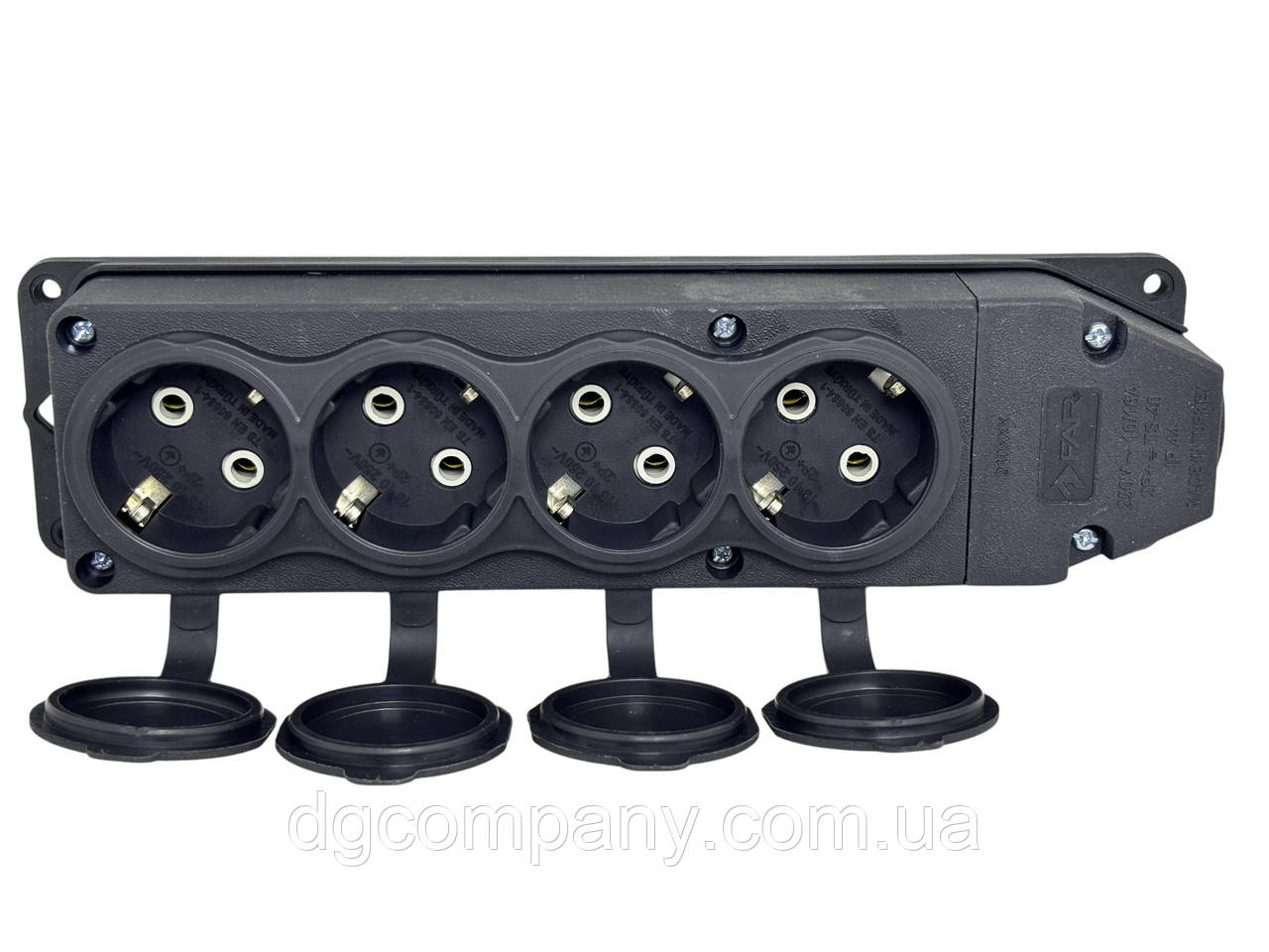 Колодка для подовжувача на 4 гнізда каучукова FAR Туреччина, фото 1