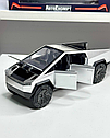 Інерційна колекційна машинка Tesla Cybertruck 1:32 з ефектами світла та звуку, Сіра, фото 6