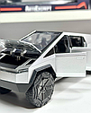 Інерційна колекційна машинка Tesla Cybertruck 1:32 з ефектами світла та звуку, Сіра, фото 7