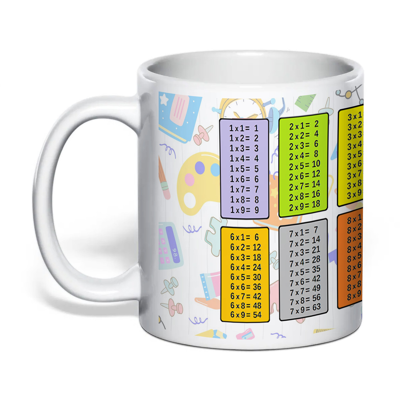 Чашка з друком "Табличка множення" 330 мл (колір білий) (29209), фото 1