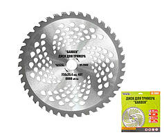 Диск для тріммера MASTERTOOL "GARDEN" 255х25.4х40Т з побідитовою напайкою