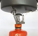 Портативний газовий пальник під нарізний балон у кейсі, складаний пальник, фото 7