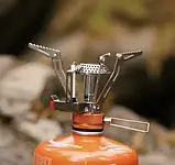 Портативний газовий пальник під нарізний балон у кейсі, складаний пальник, фото 6